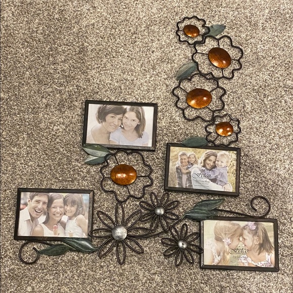 Fetco Jardana Decorative Floral Photo Frame with Orange and Silver Accents. - Picture 2 of 13